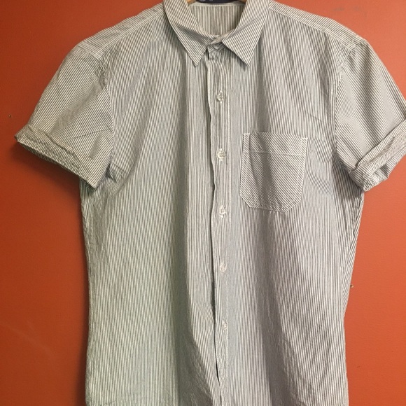 Men’s Hering seersucker slim fit casual shirt S - Picture 2 of 7